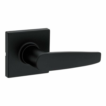 SAFELOCK Winston Lever Square Rose Passage Lock with RCAL Latch and RCS Strike Matte Black Finish SL1000WISQT-514